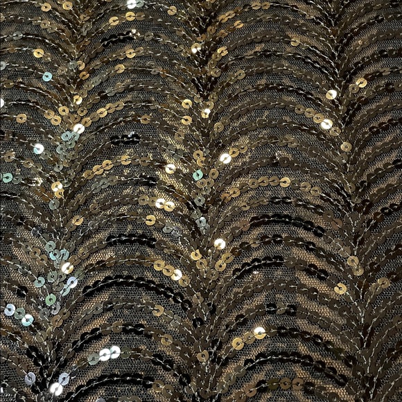 Black scarf set (sequin and shear with satin) - Picture 4 of 8